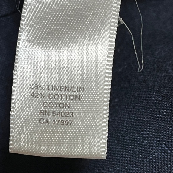 Banana Republic Navy Linen Cotton Long Sleeve Shirt M - Picture 6 of 10